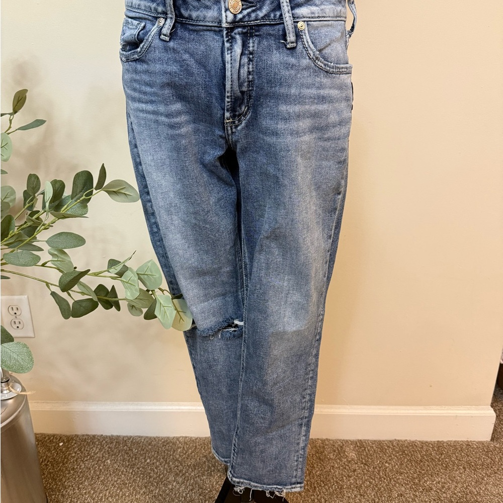 Silver Jeans Co Elyse Slim Crop Jeans 28x25